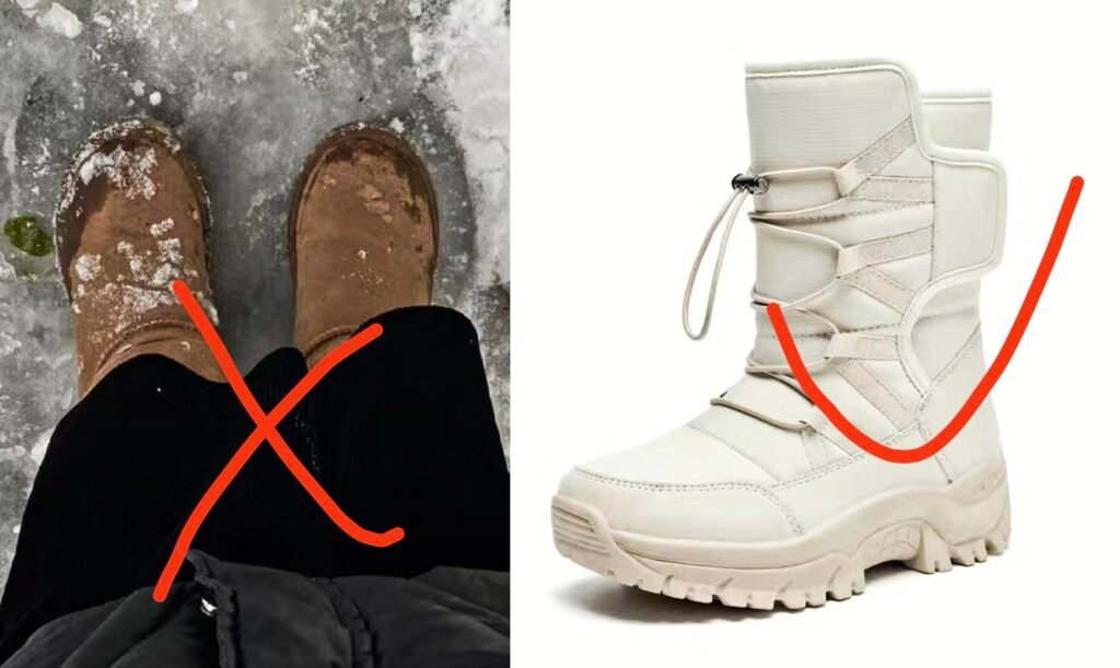 High-top, waterproof snow boots