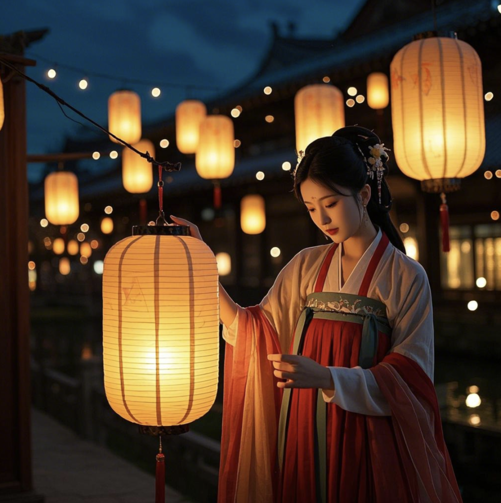 Hanfu Photography at Night