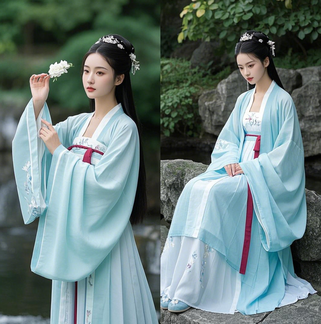 Hanfu photography backdrops and postures