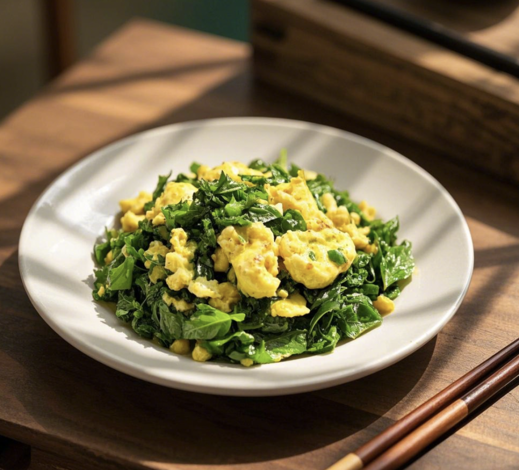 ingredients in China,Stir-Fried Toon with Eggs