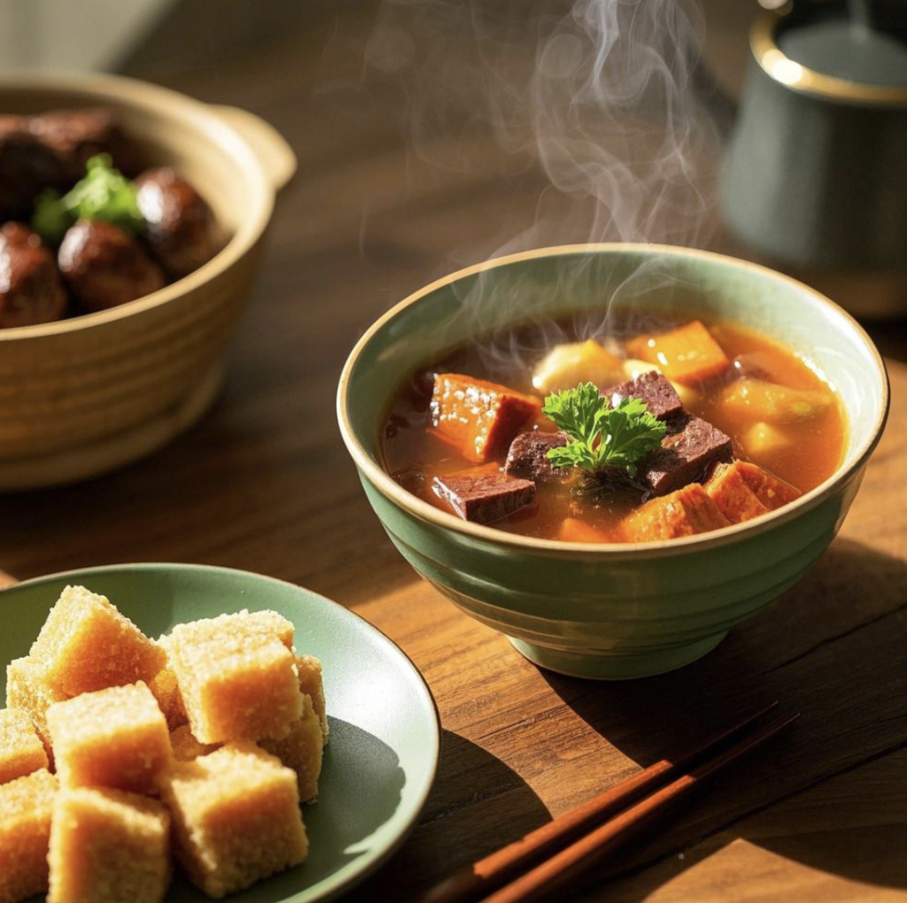 Ginger Suger and Blood Tofu Soup