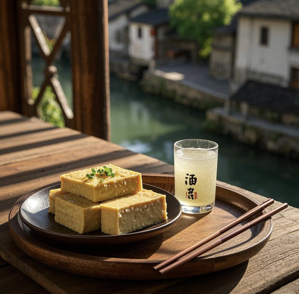 Huangyao toufu and rice wine