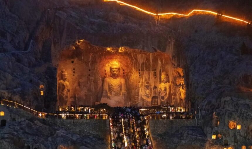 Night Tour at Longmen Grottoes during Chinese New Year