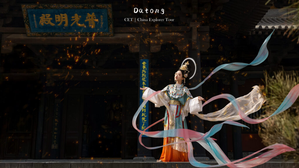 Hanfu,Datong,Chinatravel A woman dressed in traditional Hanfu at Datong Grottoes, China.