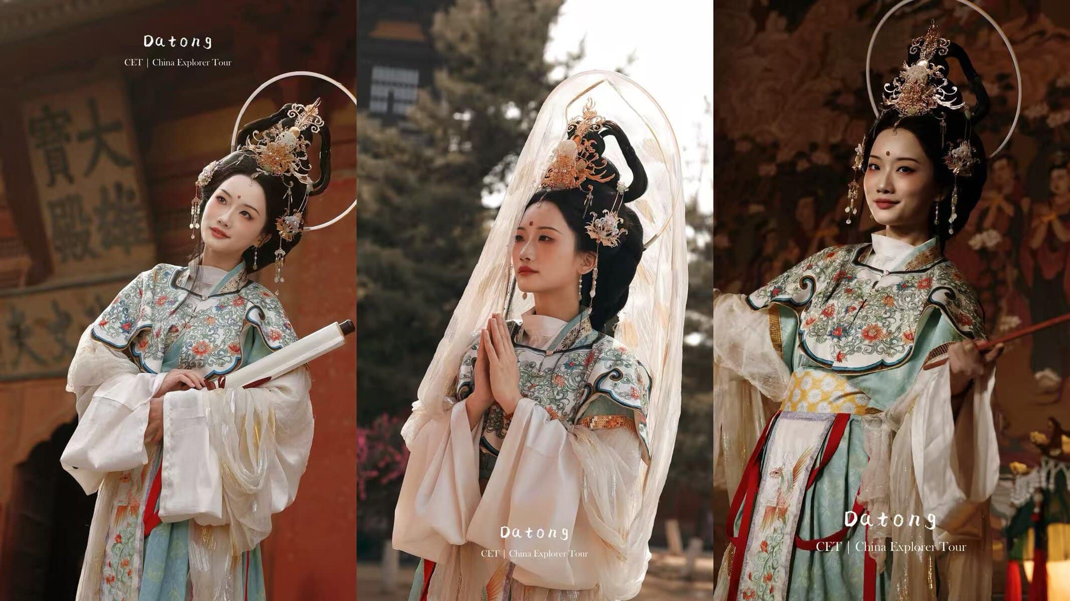 Hanfu,Datong,Chinatravel A woman dressed in traditional Hanfu at Datong Grottoes, China.