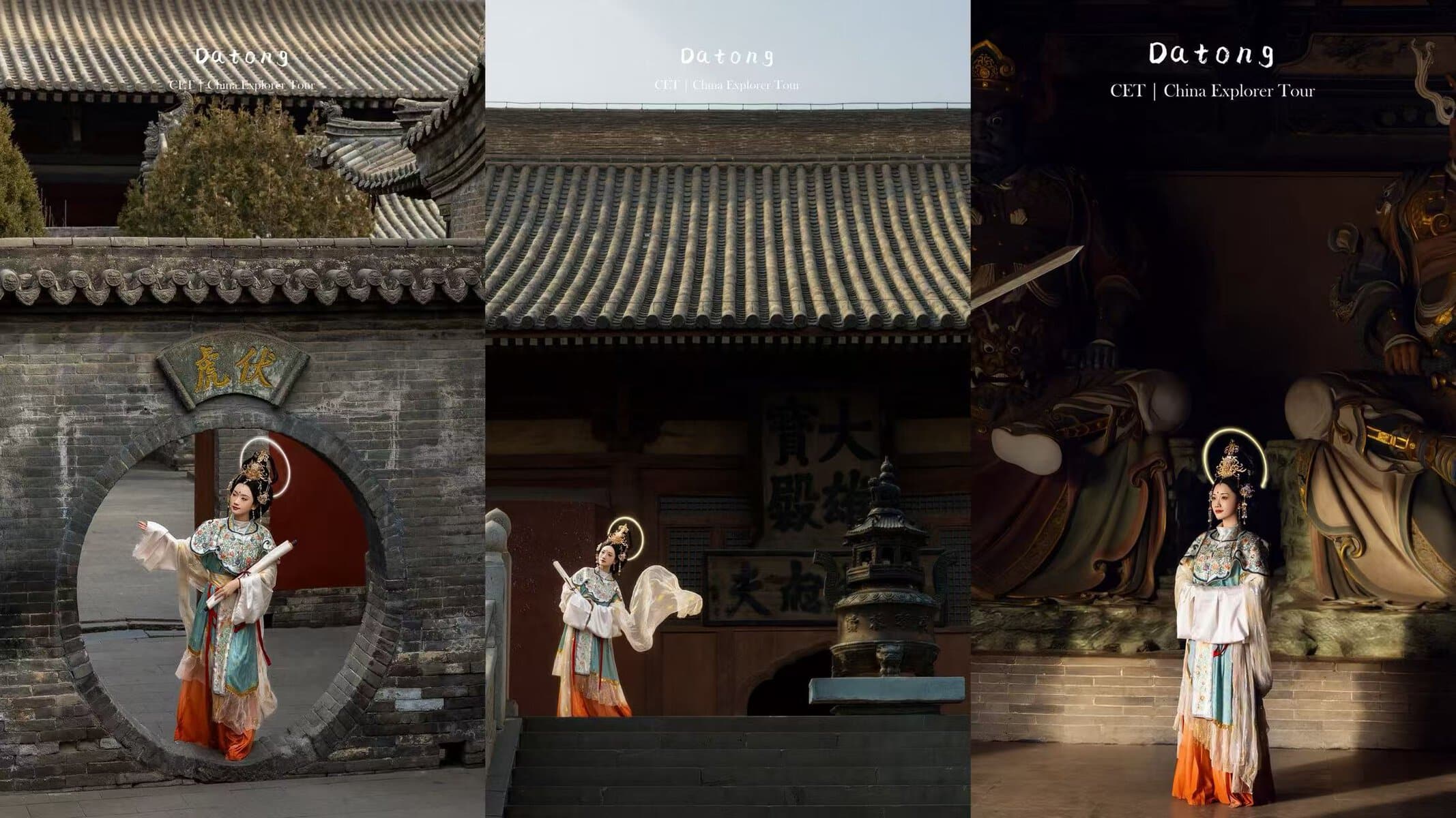 Hanfu,Datong,Chinatravel A woman dressed in traditional Hanfu at Datong Grottoes, China.