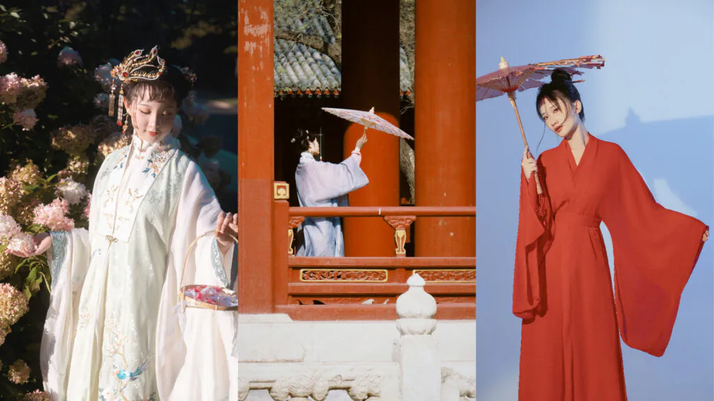 Xi’an Hanfu Photoshoot with Beautiful origami umbrella