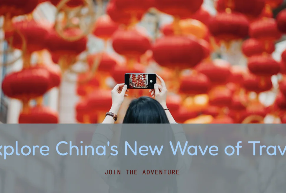 Discover Beijing’s New Wave of Travel: Immersive China Tour Experiences, china, chinatrip, Person holds a phone and photographs red lanterns in a festive street, promoting travel to China. Person holds a phone and photographs red lanterns in a festive street, promoting travel to China.