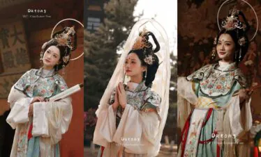 Hanfu,Datong,Chinatravel A woman dressed in traditional Hanfu at Datong Grottoes, China.